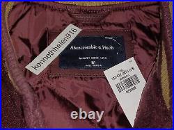 Abercrombie & Fitch Varsity Bomber Jacket Coat Burgundy Mens Size M, L