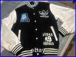 Adidas Bomber Logo Jacket Rare Black Men Bomber XL 1949 Adidas