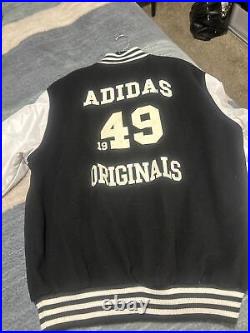 Adidas Bomber Logo Jacket Rare Black Men Bomber XL 1949 Adidas