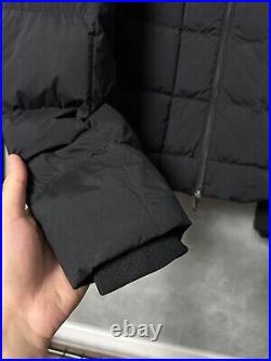 Armani Jeans Full Zip Black Logo Puffer Down Men's Bomber Jacket Size XL