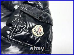 Auth Men's MONCLER Maya Black Down Puffer Logo Bomber Jacket 3 L