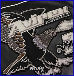 Avirex Nitro Run Real Bomber American Flight Genuine Cowhide Leather Jacket Men