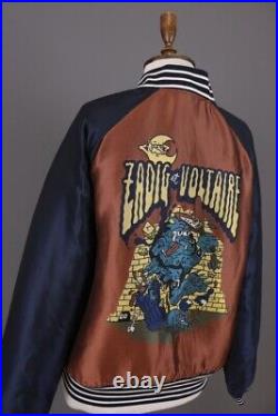 BNWT ZADIG&VOLTAIRE BARRIE Big Back Logo Wool Printed Bomber Jacket Size XL