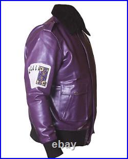 Batman Henchmen Joker Goon Purple Bomber Jacket with Faux Fur Collar