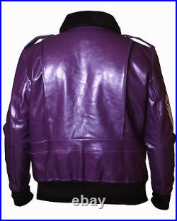 Batman Henchmen Joker Goon Purple Bomber Jacket with Faux Fur Collar