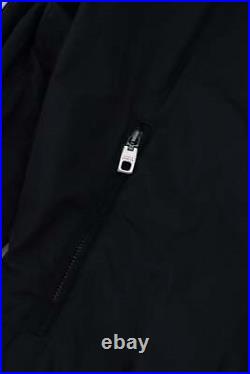 Black Nylon Logo Bomber Zipper Jacket