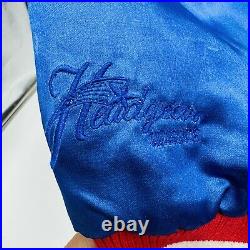 Bomber Jacket Size Small Tunesquad Bugs Bunny Satin Blue Logo Headgear Classics