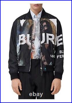 Burberry Kenworthy Printed Logo Bomber Jacket Mens M Rare Collectible MSRP 1950
