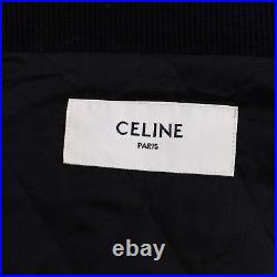Celine Men's Logo Bomber Jacket Studded Lambskin Black