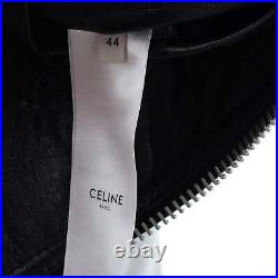 Celine Men's Logo Bomber Jacket Studded Lambskin Black