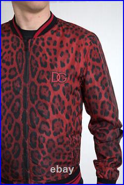 DOLCE & GABBANA Jacket Red Leopard Bomber Short Coat s. IT46 /US36/ S RRP $1800