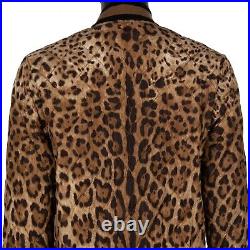Dolce & Gabbana Leopard Print Quilted Bomber Jacket Dg Logo Braun Black 09026