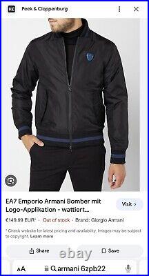 EA7 EMPORIO Men's ARMANI BOMBER JACKET WITH LOGO 8NPB10 New Size XL