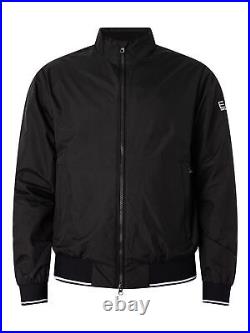 EA7 Men's Sleeve Logo Bomber Jacket, Black