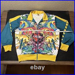 Ed Hardy Track Jacket All Over Print Love Kills Slowly Japan Bomber 2XL Vintage