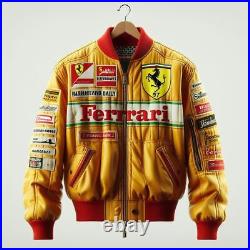 Ferrari Racing Jacket Vintage Yellow Nascar Bomber F1 Ferrari Jacket