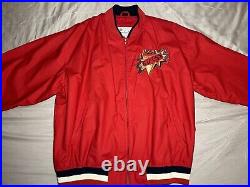 Guess Georges Marciano 80's Striped Red Bomber Jacket Size M USA Back Logo