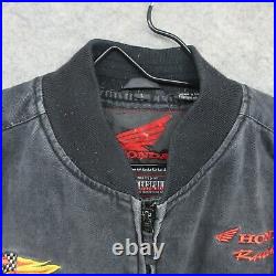 Honda Racing Jacket Mens Large Black Woody Woodpecker Motorcycle Biker Rider