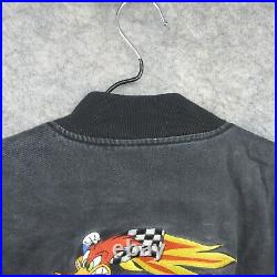 Honda Racing Jacket Mens Large Black Woody Woodpecker Motorcycle Biker Rider