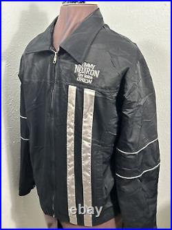 Jimmy Neutron Boy Genius Original Crew Biker Jacket Mens XS Black Silver EUC