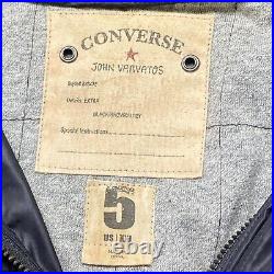 John Varvatos Converse Bomber Jacket Mens 2XL 5 Black Nylon Full Zip Grunge