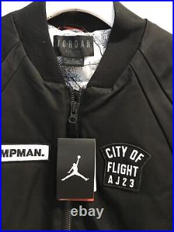 Jordan City Of Flight Aj23 Los Angeles Bomber Jacket Black Size M New With Tags