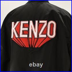 KENZO Mens Black 3D LOGO PATCH Flight Bomber Jacket XXL Waterproof NWT