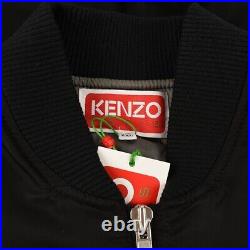 KENZO Mens Black 3D LOGO PATCH Flight Bomber Jacket XXL Waterproof NWT