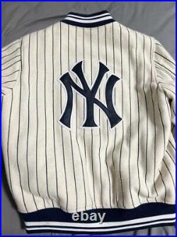 Kith MLB for New York Yankees Wool Bomber Jacket White Size M