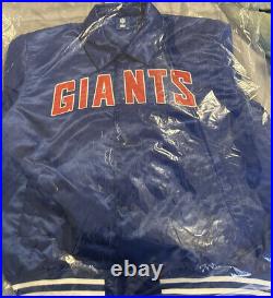 Kith for the NFL New York Giants Satin Bomber Jacket Blue KHM010427-412 Size XL