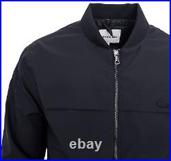 Lacoste Men's Bomber Jacket in Navy zipper Dark Crocodile Logo Mid-Length