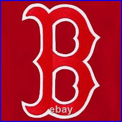 MLB Boston Red Sox Lightweight Nylon Bomber Jacket Embroidered Logo Red