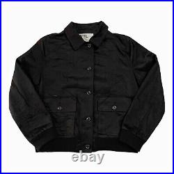Margaret Howell MHL A2 Bomber Jacket Black Cotton Twill Work Jacket Size 2
