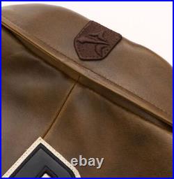 Men's 100% lamb leather Avirex Brown Real Bomber American Flight Jacket