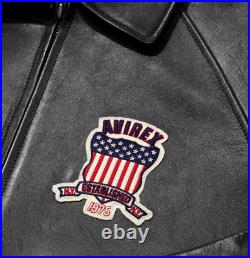 Men's American AVIREX Real Leather Jacket Flight Jacket AVIREX Bomber Aviator