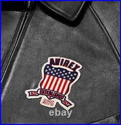 Men's Avi Red & Black Real Bomber American Flight Jacket Leather Jacket