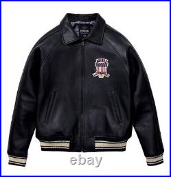 Men's Avirex American Flight Real Bomber Jacket Genuine Real Leather Jacket
