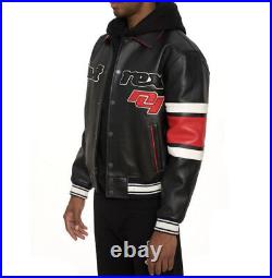 Men's Avirex American Pilot Bomber Black Legend USA Style Real Leather Jacket