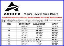 Men's Avirex Black Ace 2 Real Bomber American Flight Jacket Leather Jacket