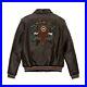 Men's Avirex Bron Real Bomber Flight, Embroidery Jacket Lamb Skin Leather Jacket