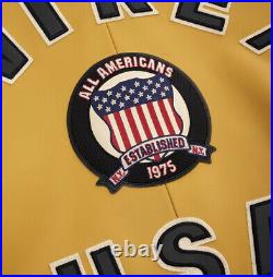 Men's Avirex Yellow Real Bomber American Flight Jacket Leather Jacket