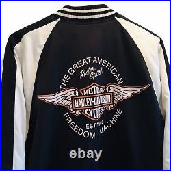 Men's Harley Davidson Colorblock Winged Logo Bomber Jacket 2XL SLim Fit