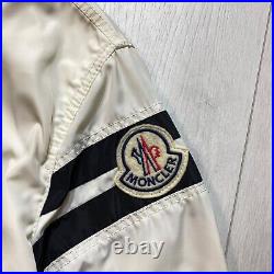 Moncler Men's Jacket Bomber White Size 5 Large Big Logo