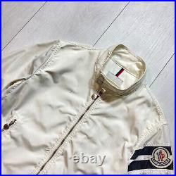 Moncler Men's Jacket Bomber White Size 5 Large Big Logo