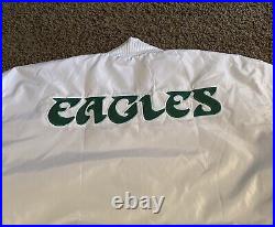 NWT Men's Hawk Philadelphia Eagles White Retro Logo Bomber Jacket Size Large