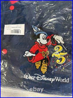 New Walt Disney World 25th Anniversary Vault Collection Bomber Jacket Navy L