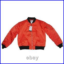 Nike Air Bomber Satin Puffer Jacket Men's Size M Picante Red Flight Aviator NWT