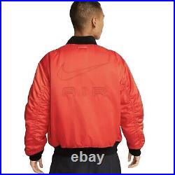 Nike Air Bomber Satin Puffer Jacket Men's Size M Picante Red Flight Aviator NWT