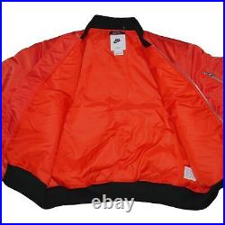 Nike Air Bomber Satin Puffer Jacket Men's Size M Picante Red Flight Aviator NWT