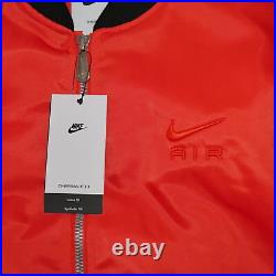 Nike Air Bomber Satin Puffer Jacket Men's Size M Picante Red Flight Aviator NWT